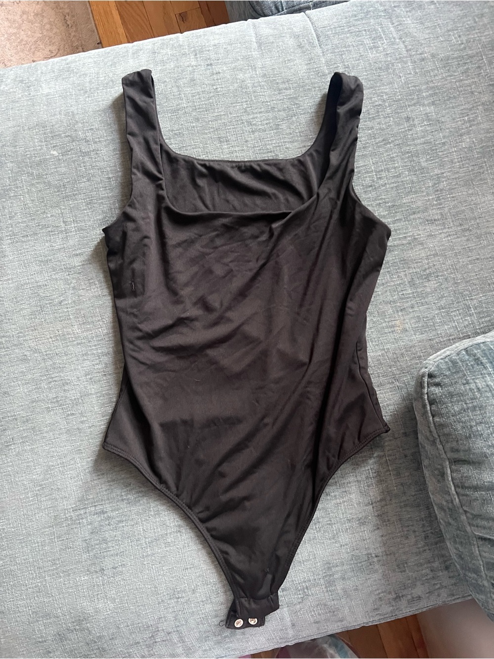Womenâs Black Scoop Neck Bodysuit